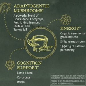 Be Well Matcha & Mushroom Drink Mix - Adaptogenic Coffee