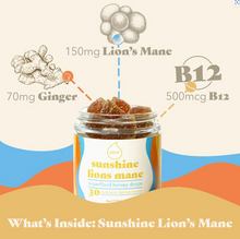 Load image into Gallery viewer, Sunshine Lion&#39;s Mane | Mushroom Honey Gummy | Energy &amp; Focus