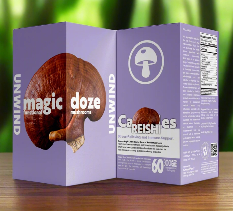 Reishi Mushroom Capsules - Unwind By Magic Doze™